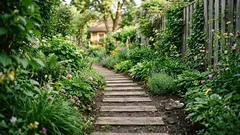 Lasciate perdere il cemento e la pavimentazione: un semplice sentiero fatto di assi e tubi è decisamente più bello